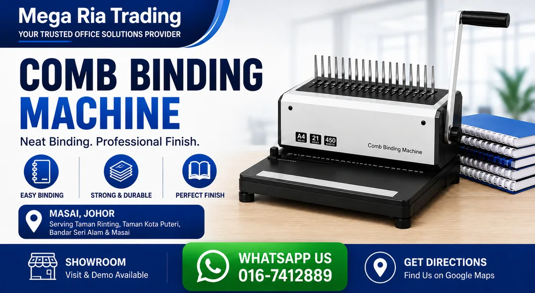 heavy-duty-comb-book-binding-machine-showroom-mega-ria-trading-masai